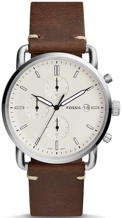 Fossil Analog Off-White Dial Men's Watch