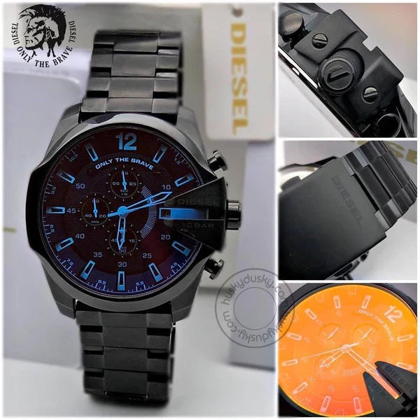Diesel Mega Chief Chronograph Black Dial Men's Watch