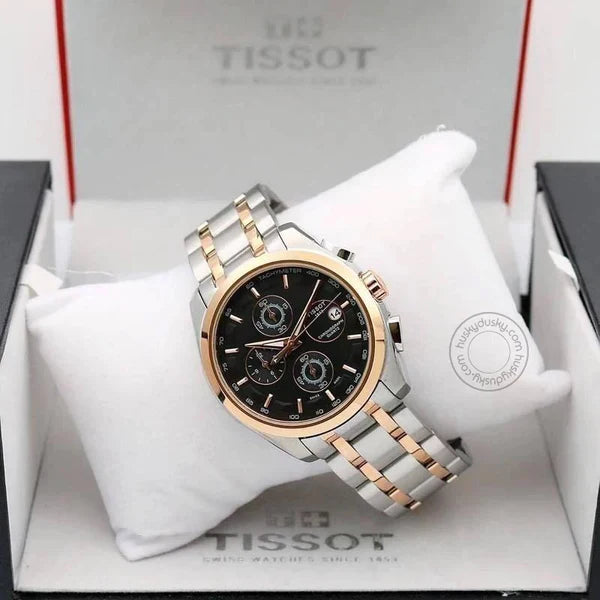 Tissot 1853 Black Dial Chronograph Metal Belt Men's Watch