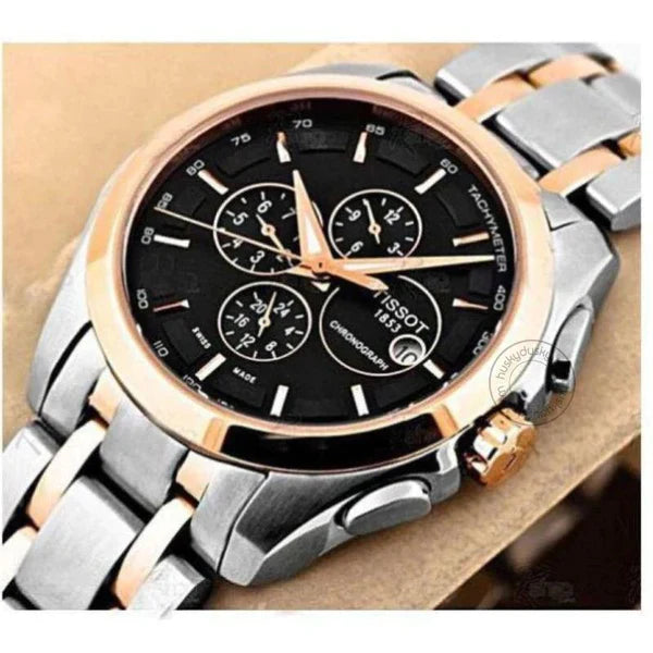 Tissot 1853 Black Dial Chronograph Metal Belt Men's Watch