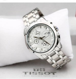 Tissot 1853 White Dial Chronograph Metal Belt Men's Watch