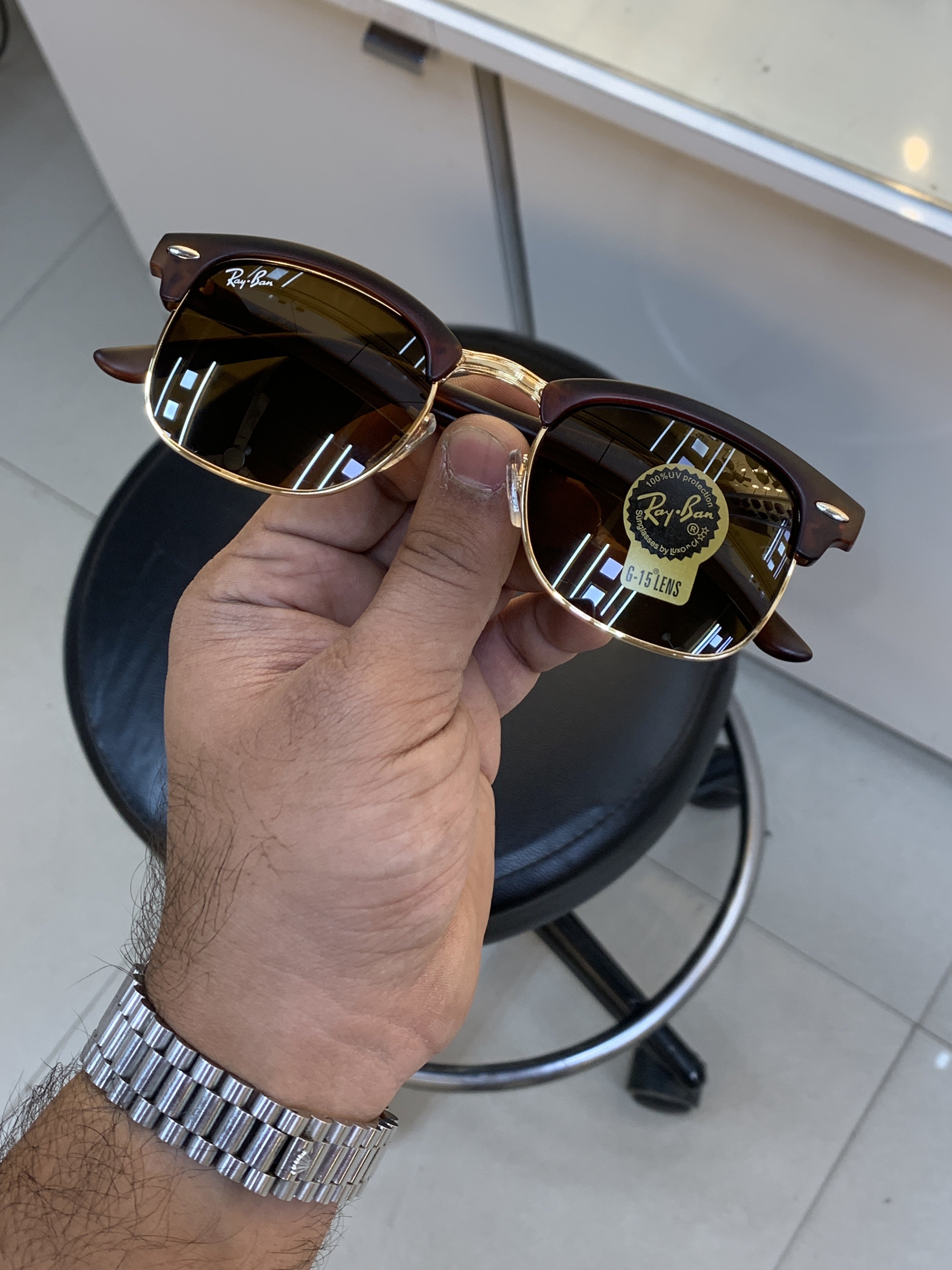 Rayban 3016 Animal Club Master Gold Brown Unisex