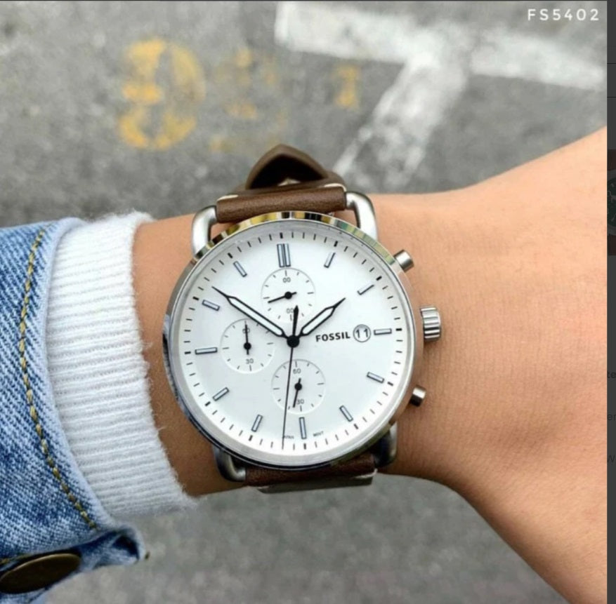 Fossil Analog Off-White Dial Men's Watch