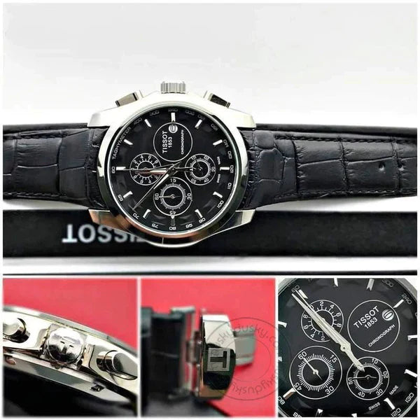 Tissot 1853 Chronograph Black Leather Men's Watch