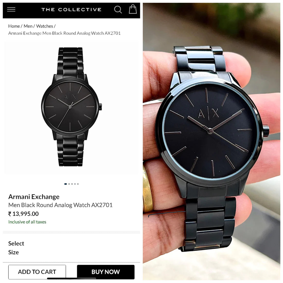 Armani Exchange Z-Black Series Full Black Mens Wartch