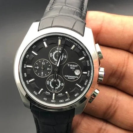 Tissot 1853 Chronograph Black Leather Men's Watch