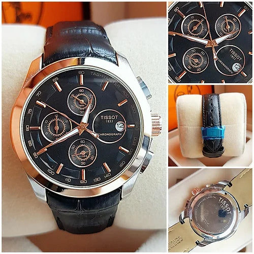 Tissot 1853 Chronograph Black Leather Men's Watch