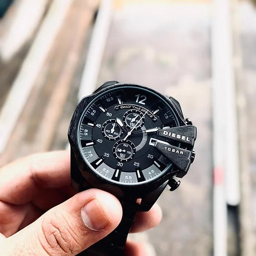 Diesel Mega Chief Chronograph Black Dial Men's Watch