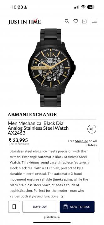 Armani Exchange  AX2463 Automatic Back Open