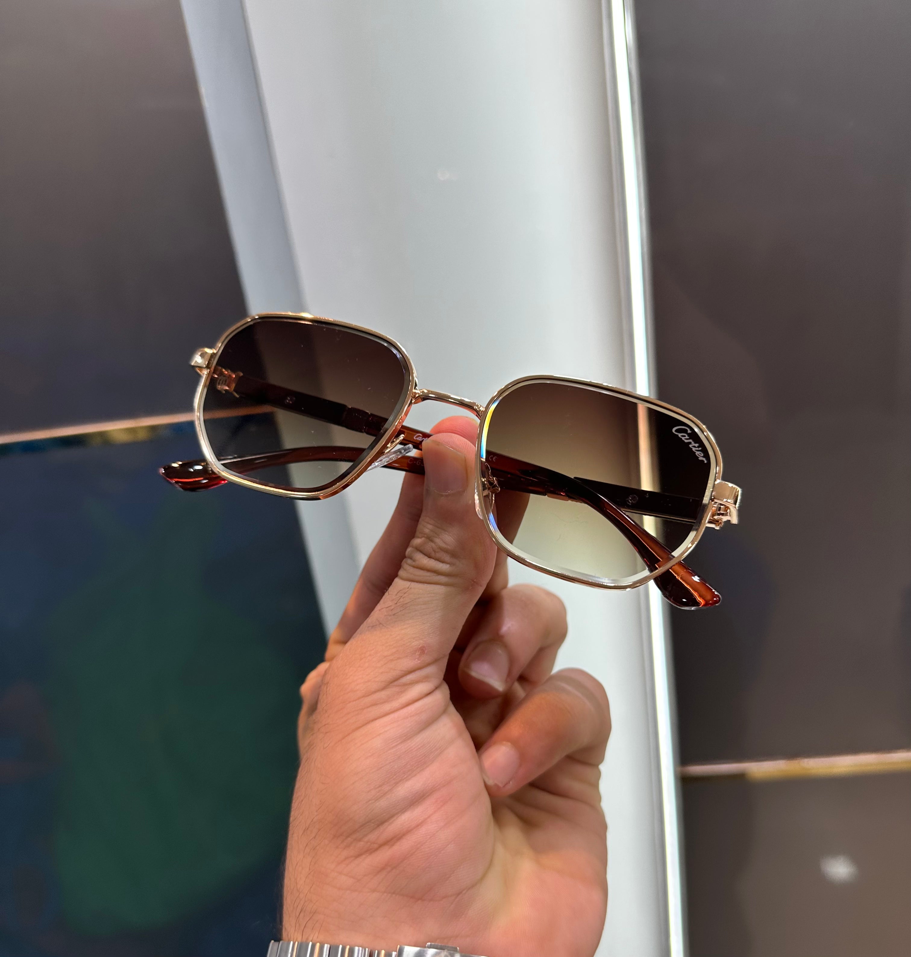 Cartier Brown Metal Limited Edition Luxury Shade With Original Packing