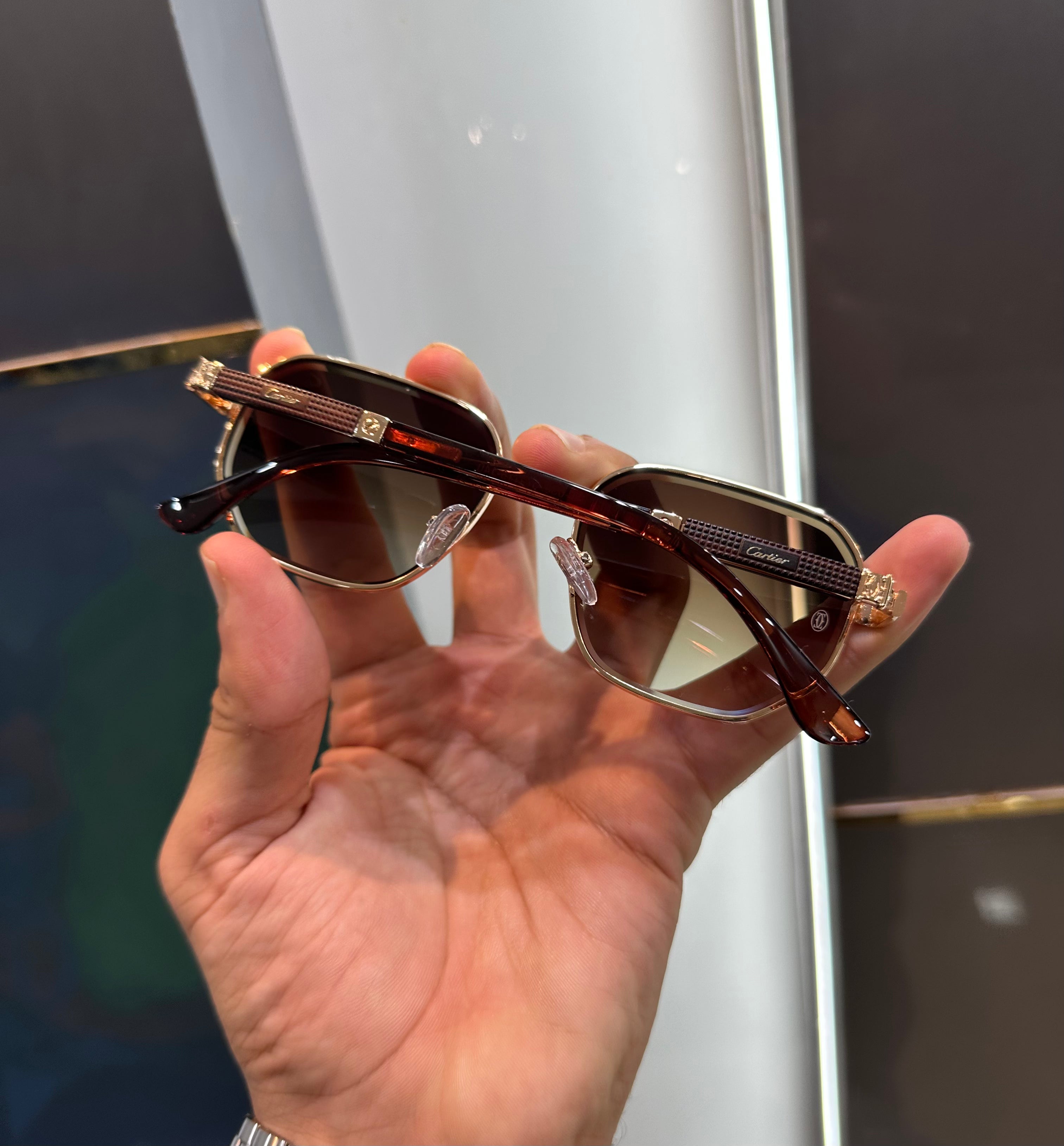 Cartier Brown Metal Limited Edition Luxury Shade With Original Packing