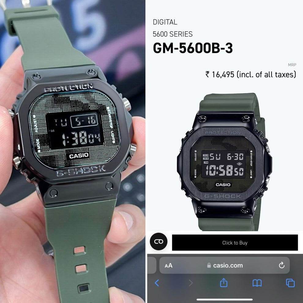 G-SHOCK 5600BB METAL BODY GREEN MILITARY
