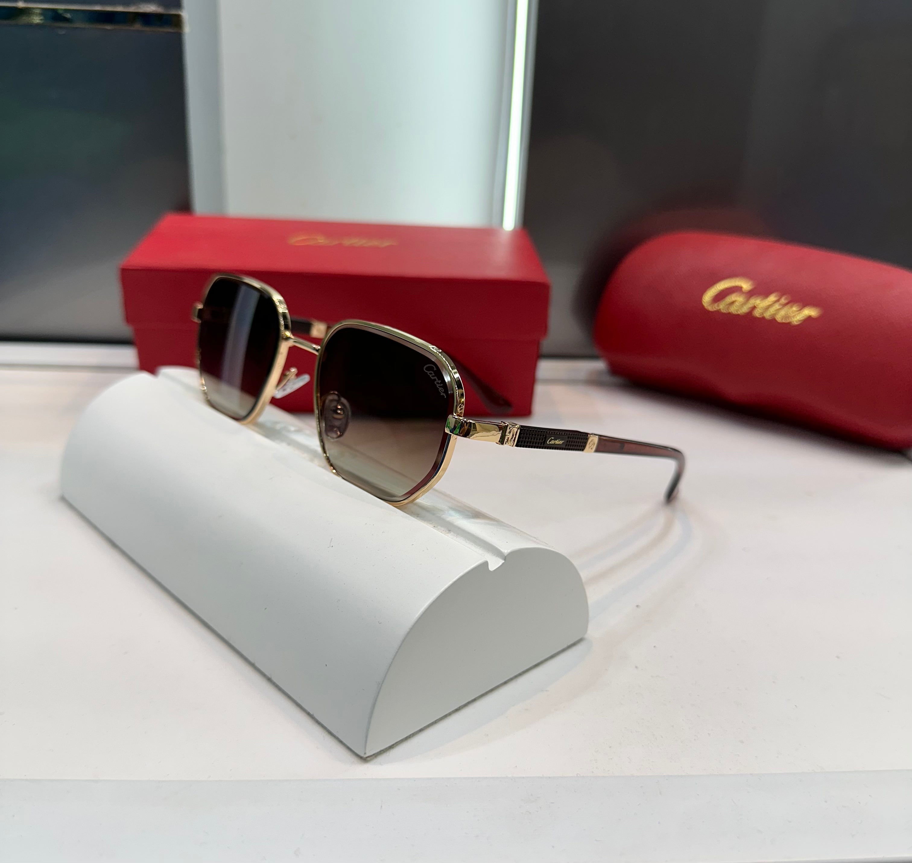Cartier Brown Metal Limited Edition Luxury Shade With Original Packing